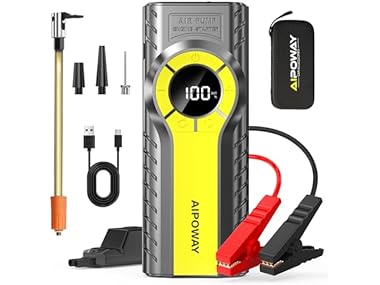$36.99, Was $79.49, 53% Off! AIPOWAY Car Jump Starter with Air Compressor dealfomo