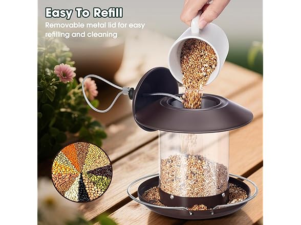 MAXDORIA Hanging Metal Roof Bird Feeder