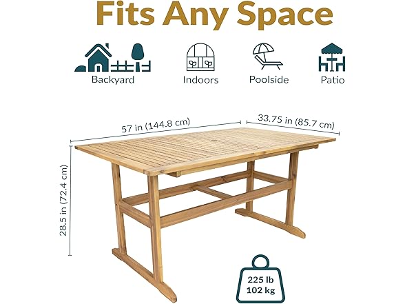 Sunnydaze Decor BOD-6251 Hatteras Acacia Table Brown