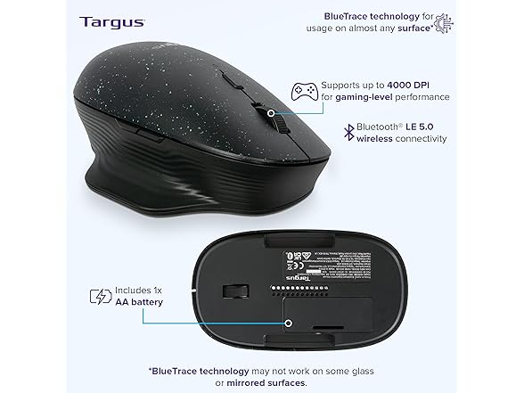 Targus ErgoFlip EcoSmart Ambidextrous Mouse