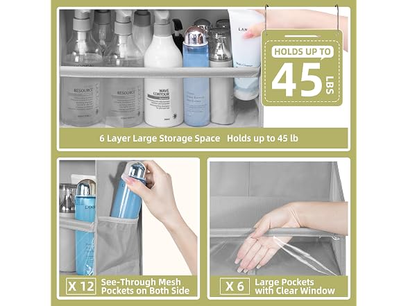 STORAGEIDEAS Over Door Organizer with 6 Pockets