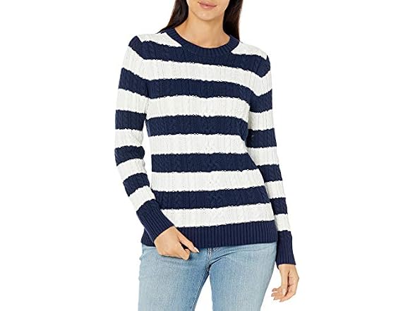 Amazon Essentials Women Soft Cotton Cable Sweater