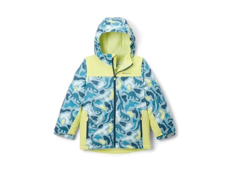 Columbia Youth Lightning Lift IV Printed Jacket, Crushed Blue Dinoflauge/Neon Light, Large