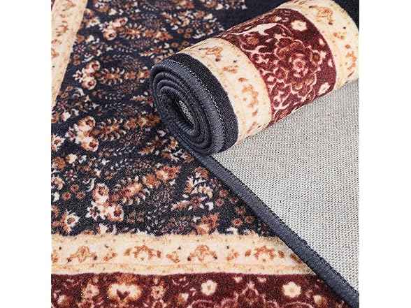 Superior Elegant Floral Medallion Border Washable Indoor Area Rug