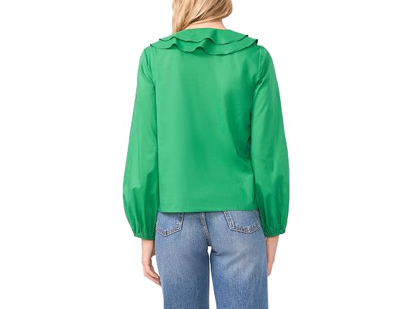 Vince Camuto (XS) Double Ruffle Front Long Blouse