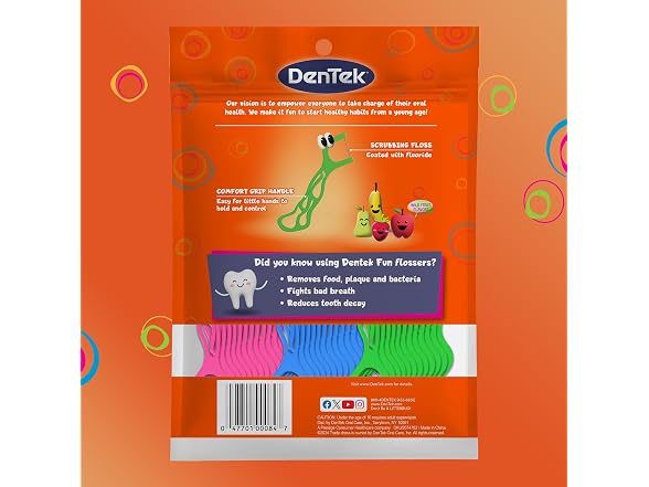 DenTek Fun Flossers Kids Floss Picks 90 Count