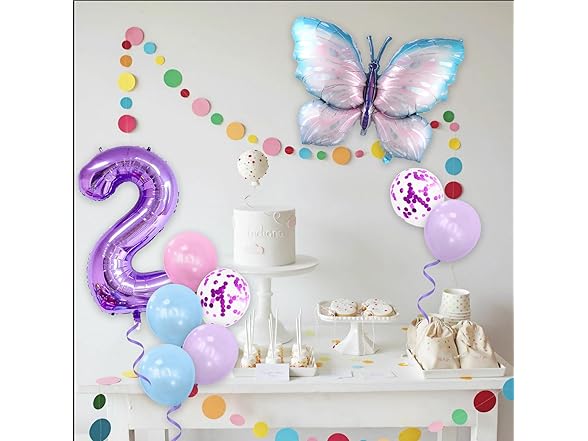 Butterfly 2nd Birthday Decorations