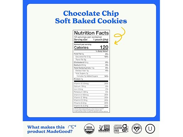 MadeGood Chocolate Chip Cookies 0.85oz