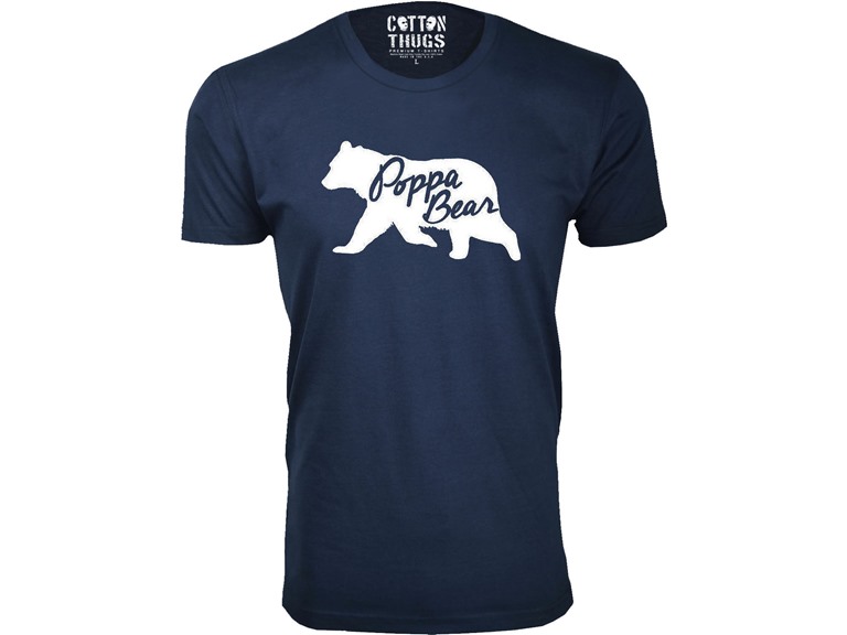 Men Poppa Bear Silhouette Dad T-Shirt