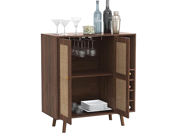 Atlantic Loft & Luv Remy Boho Mid-Century Bar Cabinet