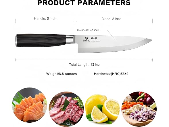 8 Inch Japanese Chef Knife,Single-Bevel
