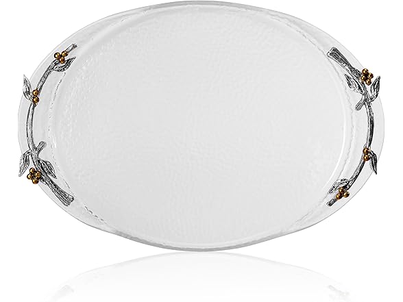 Fitz and Floyd Nature's Greeting Glass Serve Decorative Tray