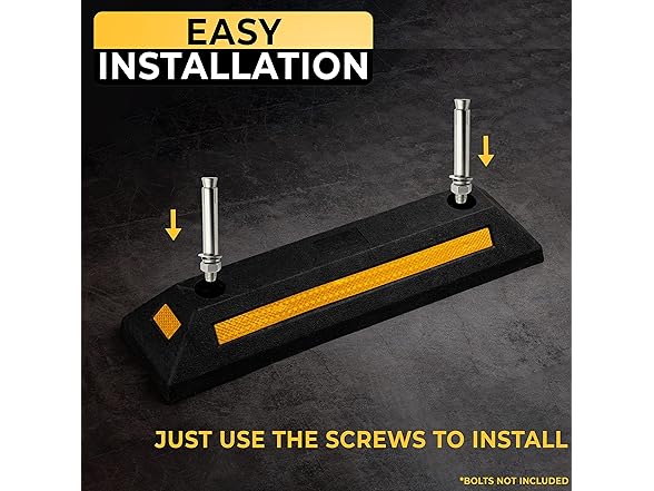 Zone Tech TS0006 Heavy Duty Rubber Parking Guide- 21" 2Pk