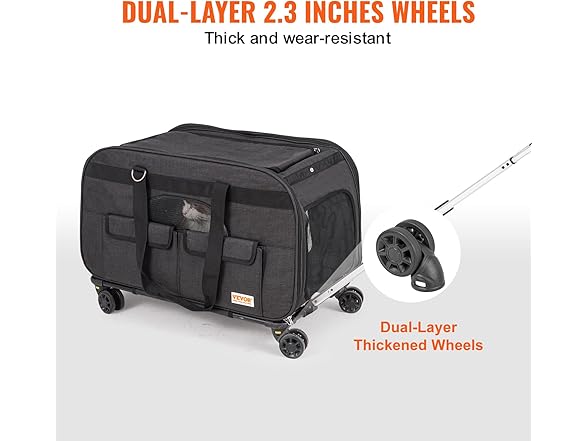 VEVOR Cat Carrier with Wheels