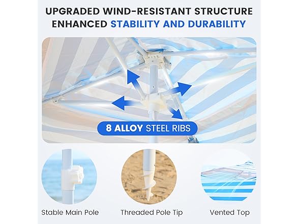 Zeraty Portable Beach Cabana Sun Shelter