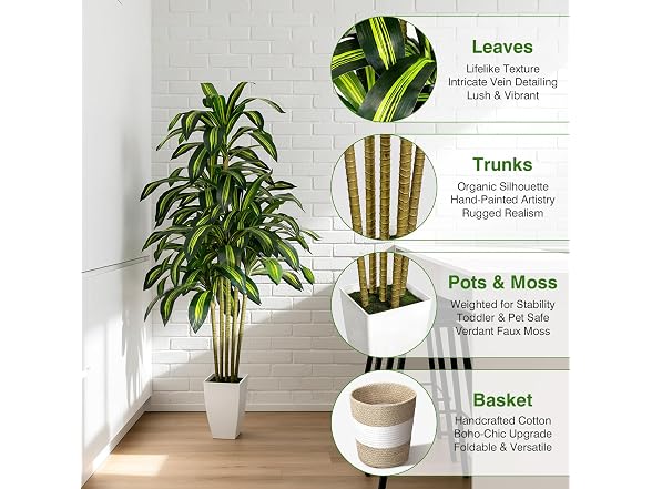 LuceAlberi 5FT Artificial Dracaena Tree