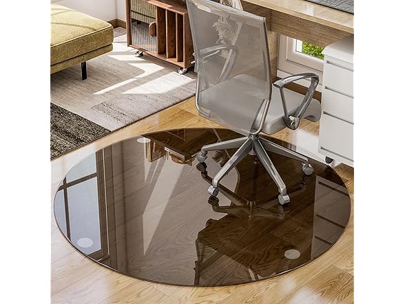 Round Tempered Glass Chair Mat