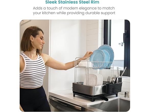 Large 2-Tier Stainless Steel Dish Drying Rack