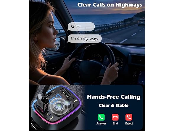 LIHAN Bluetooth Car Adapter 5.4, FM Transmitter