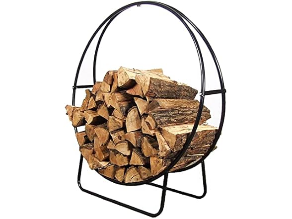 Sunnydaze 48-Inch Outdoor Firewood Rack Hoop
