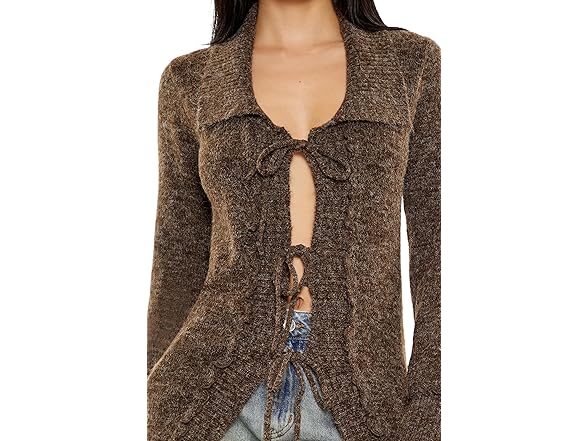 Forever 21 Women (XS) Tie-Front Longline Sweater