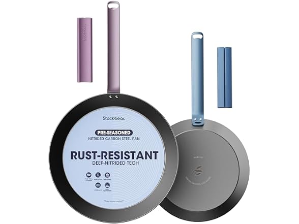 stackbear 10" & 12" Carbon Steel Pan Set