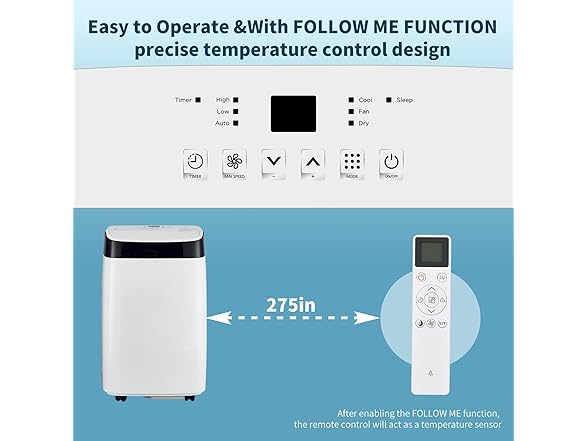 dainslef 10000 BTU 3-in-1 Portable Air Conditioner