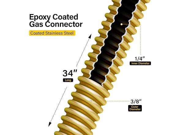 Flextron FTGC-YC14-36 34" Flexible Epoxy Gas Line Connector