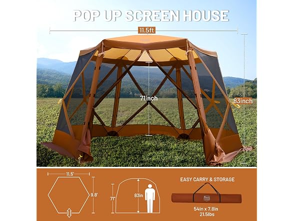 Timber Ridge Orange Pop Up Canopy Tent