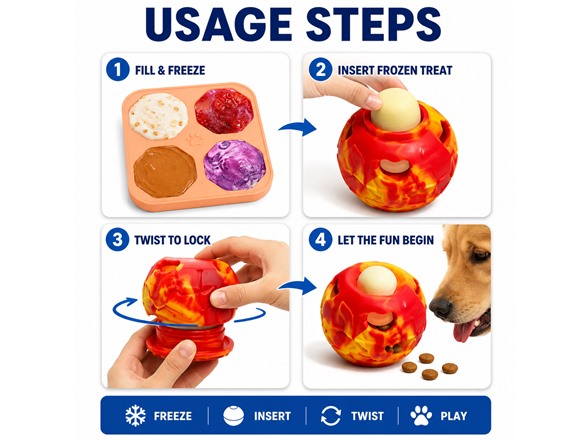Dog Treat Ball w/ Freezer Tray