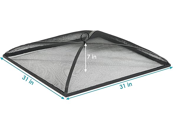 Sunnydaze 31" Heavy-Duty Steel Mesh Fire Pit Spark Screen Cover