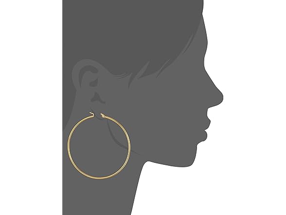 Amazon 18K Gold Hoop Earrings, 60mm