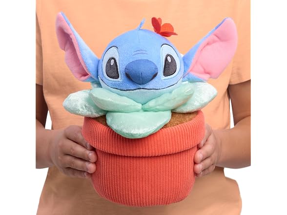 Disney Stitch Hello Spring Potted Plush Stuffed Animal