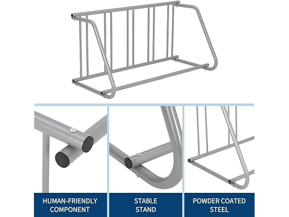 Takywep Professional-Grade 5-Bicycle Floor Rack 