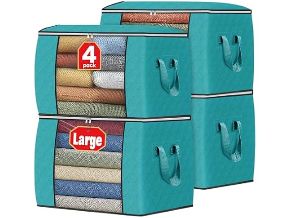 Fab totes 90L Green 4 Pack Storage Bags