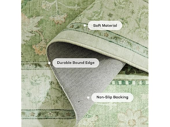 Marsail 8'x10' Machine Washable Area Rug