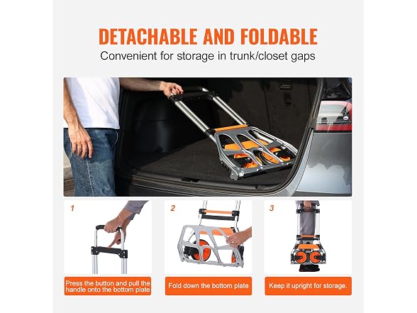 Folding Hand Truck, 275 lbs Load Capacity