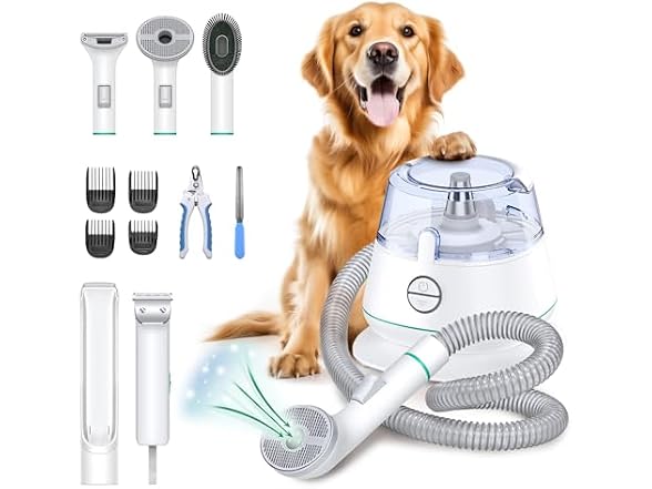 Dog Grooming Vacuum Kit Brush for Shedding