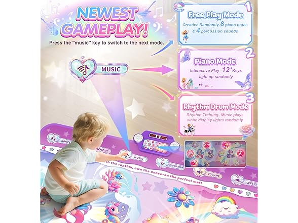 MUZREES Bluetooth Dance Pad with LED Lights