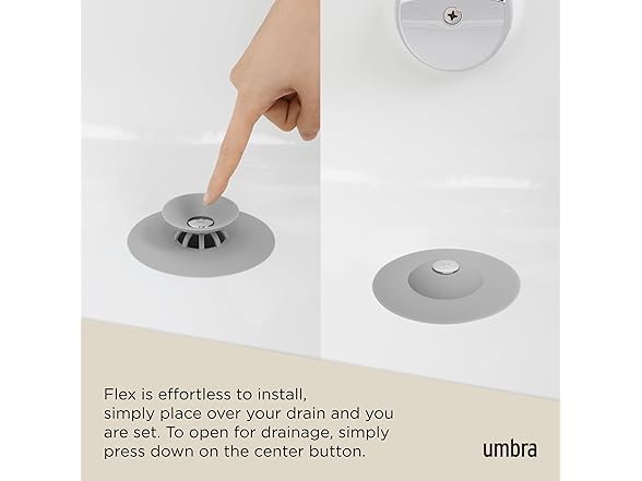 Umbra Flex Drain Stop/Hair Catcher, Grey