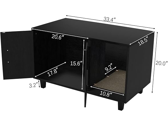 GDLF Modern Wood Pet Crate Cat Washroom Hidde
