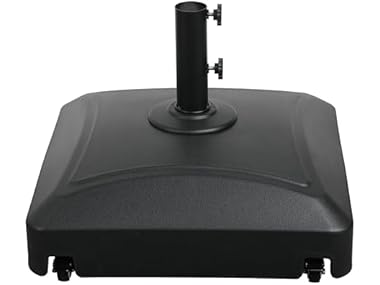 $34.99 Simple Deluxe 125lb Capacity Fillable Mobile Patio Umbrella Base dealfomo