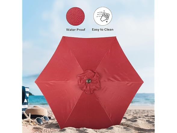 Simple Deluxe 9ft Patio Umbrellas 2-Pack Red