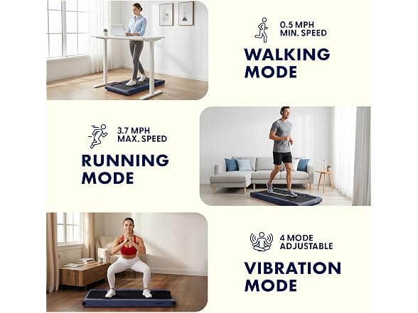 Squatz 2-in-1 Walking Pad Treadmill w/ Vibration Plates