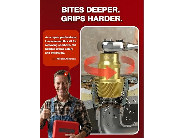 Bornpye 1.5" Tub Drain Removal Tool