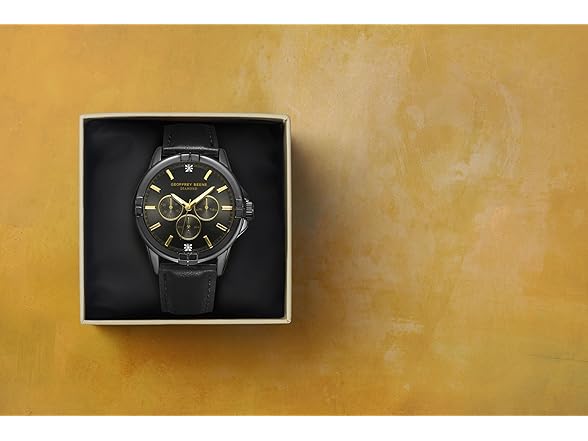 Geoffrey Beene Men Leather Subdial Watch