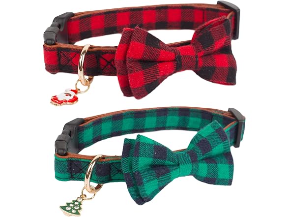 ADOGGYGO Christmas Dog Collar with Bow