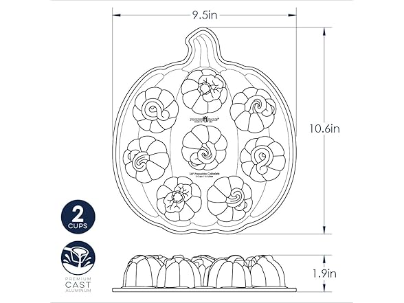 Nordic Ware Lil' Pumpkins Cakelet Pan, 2 Cup Capacity