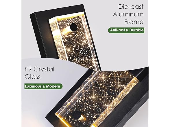 BesLowe 16" Outdoor Lights w/ Crystal Bubble Glass, 2 Pk
