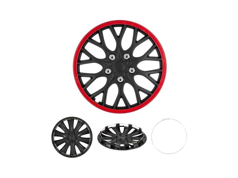 Cobra-Tek CBK-HP099-16-KC 4PC Hubcaps JDM Black w/Silver